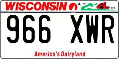 WI license plate 966XWR