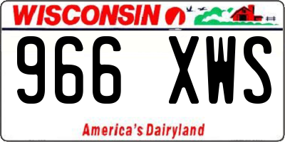 WI license plate 966XWS