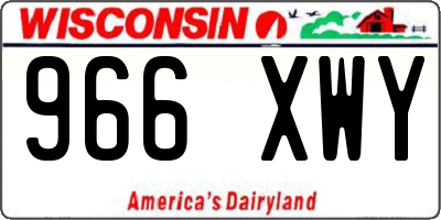 WI license plate 966XWY