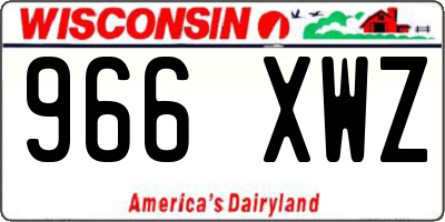WI license plate 966XWZ