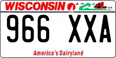 WI license plate 966XXA