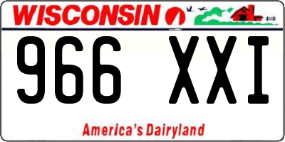 WI license plate 966XXI