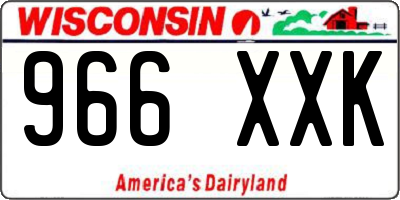 WI license plate 966XXK