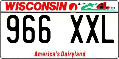 WI license plate 966XXL