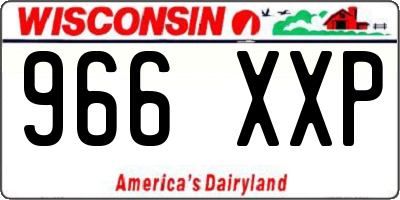 WI license plate 966XXP