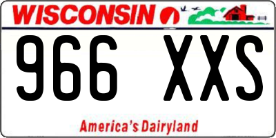WI license plate 966XXS