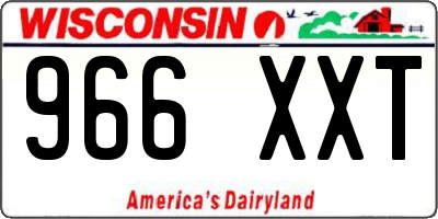 WI license plate 966XXT