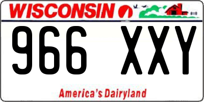 WI license plate 966XXY