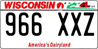 WI license plate 966XXZ