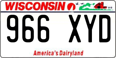 WI license plate 966XYD