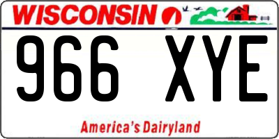 WI license plate 966XYE
