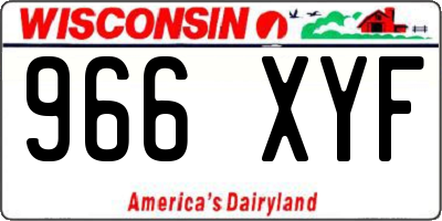 WI license plate 966XYF