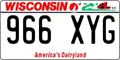 WI license plate 966XYG