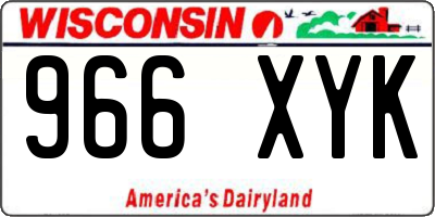 WI license plate 966XYK