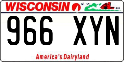 WI license plate 966XYN