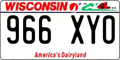 WI license plate 966XYO