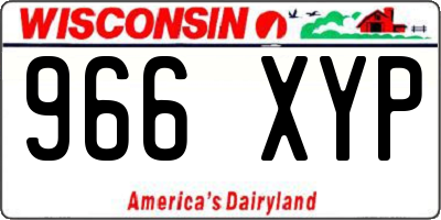 WI license plate 966XYP