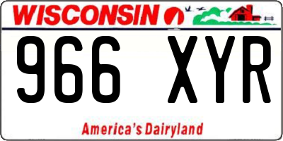 WI license plate 966XYR