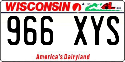 WI license plate 966XYS