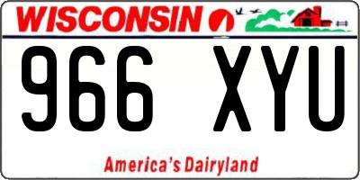 WI license plate 966XYU