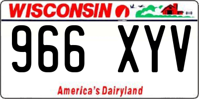 WI license plate 966XYV
