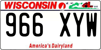 WI license plate 966XYW