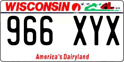 WI license plate 966XYX