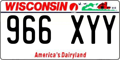 WI license plate 966XYY