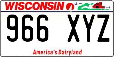 WI license plate 966XYZ