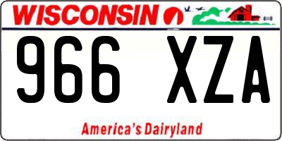 WI license plate 966XZA