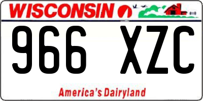WI license plate 966XZC