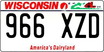 WI license plate 966XZD