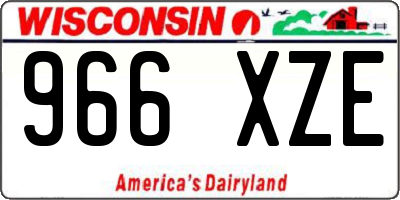 WI license plate 966XZE