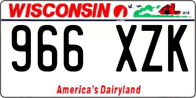 WI license plate 966XZK