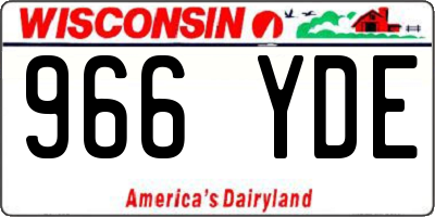 WI license plate 966YDE