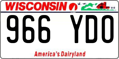 WI license plate 966YDO