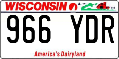 WI license plate 966YDR