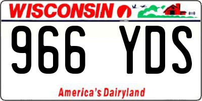 WI license plate 966YDS