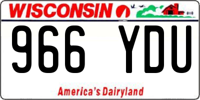 WI license plate 966YDU