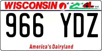 WI license plate 966YDZ