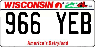 WI license plate 966YEB