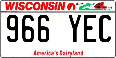 WI license plate 966YEC