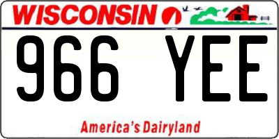 WI license plate 966YEE