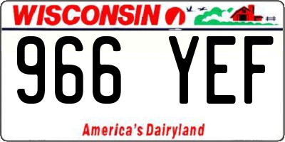 WI license plate 966YEF
