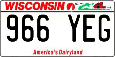 WI license plate 966YEG