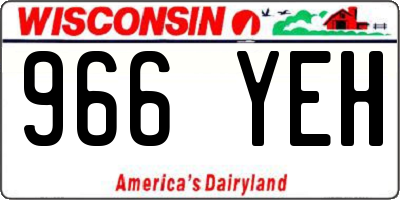 WI license plate 966YEH