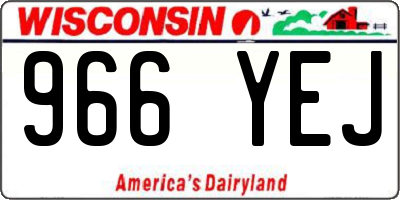 WI license plate 966YEJ