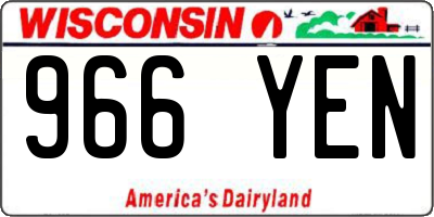 WI license plate 966YEN