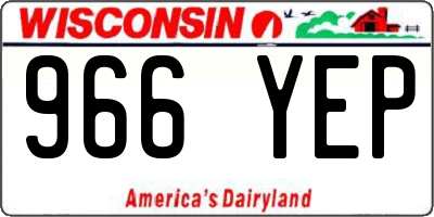 WI license plate 966YEP