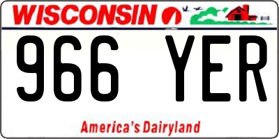 WI license plate 966YER